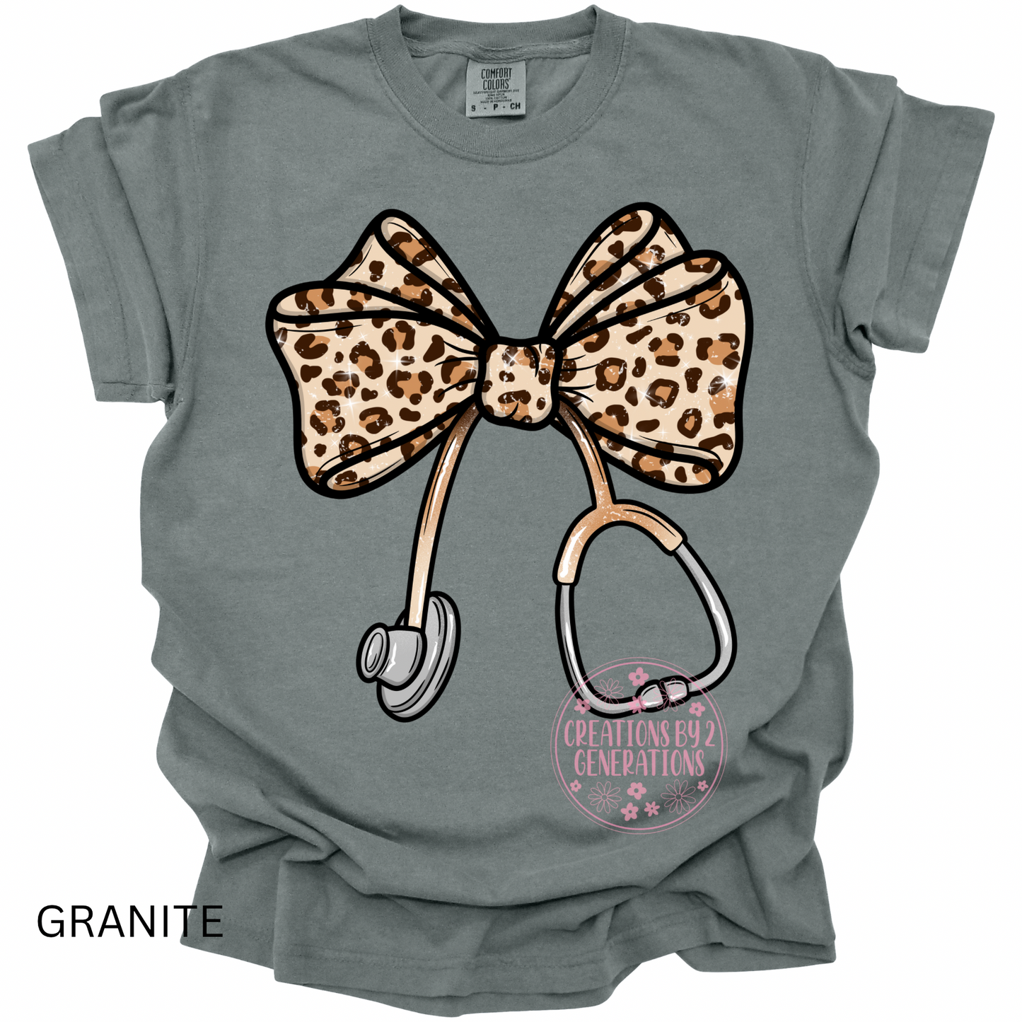 LEOPARD BOW STETHOSCOPE PRINT
