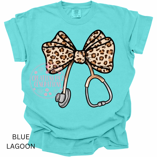 LEOPARD BOW STETHOSCOPE PRINT