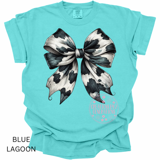 COW PRINT BOW BLACK AND WHITE PRINT