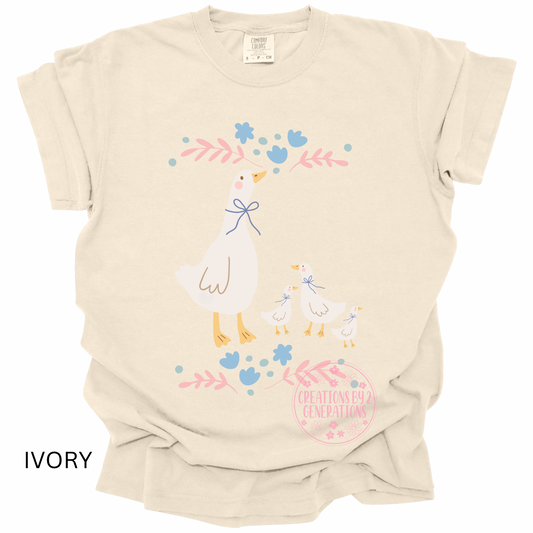 FLORAL 4 GEESE (PRINT ONLY)