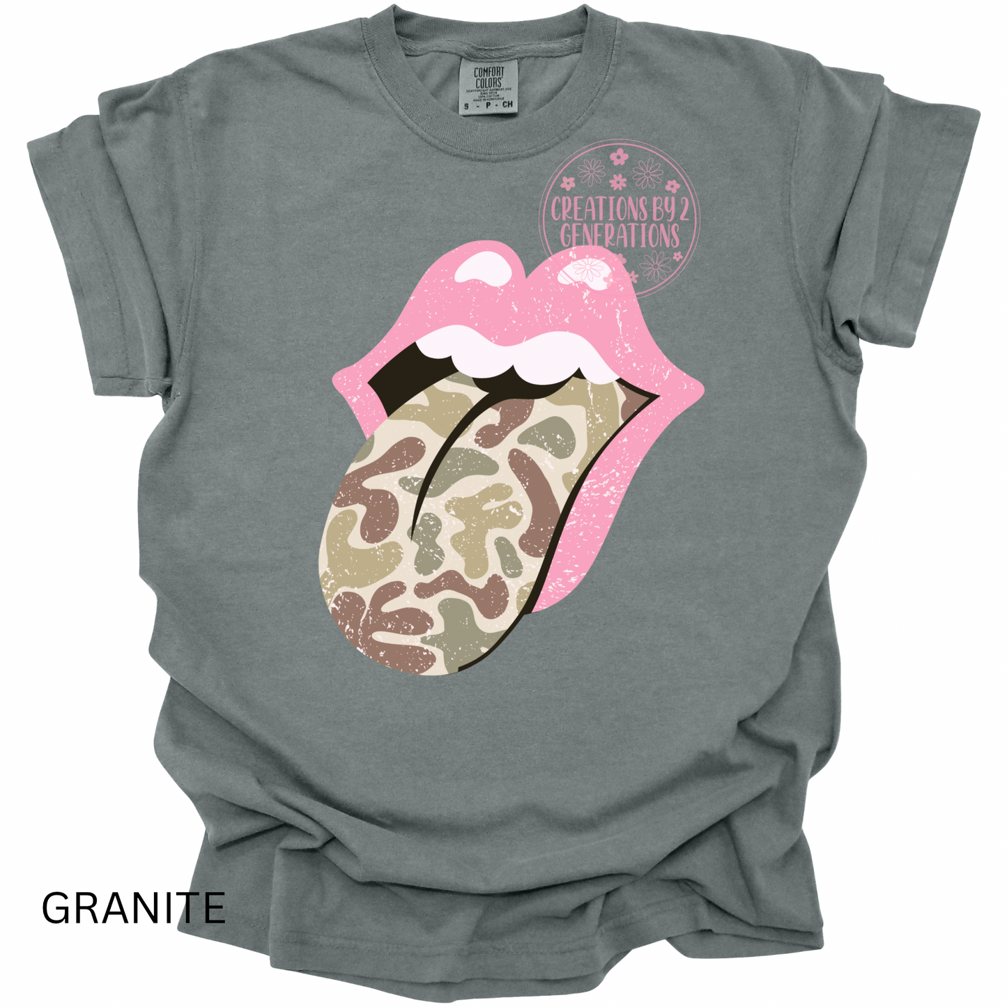 CAMO DISTRESSED TONGUE PRINT