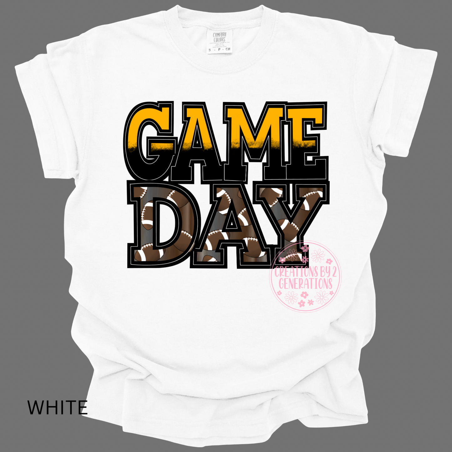 GAME DAY BLACK/GOLD FOOTBALL PRINT