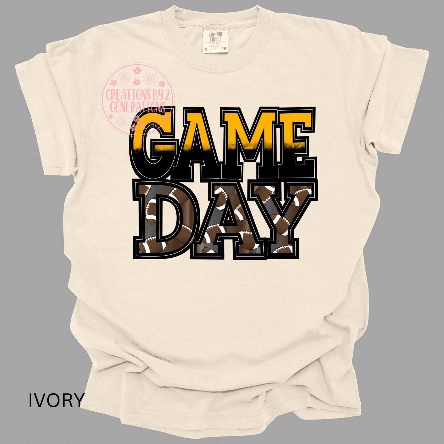 GAME DAY BLACK/GOLD FOOTBALL PRINT