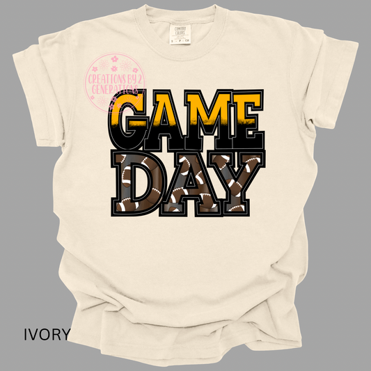 GAME DAY BLACK/GOLD FOOTBALL PRINT