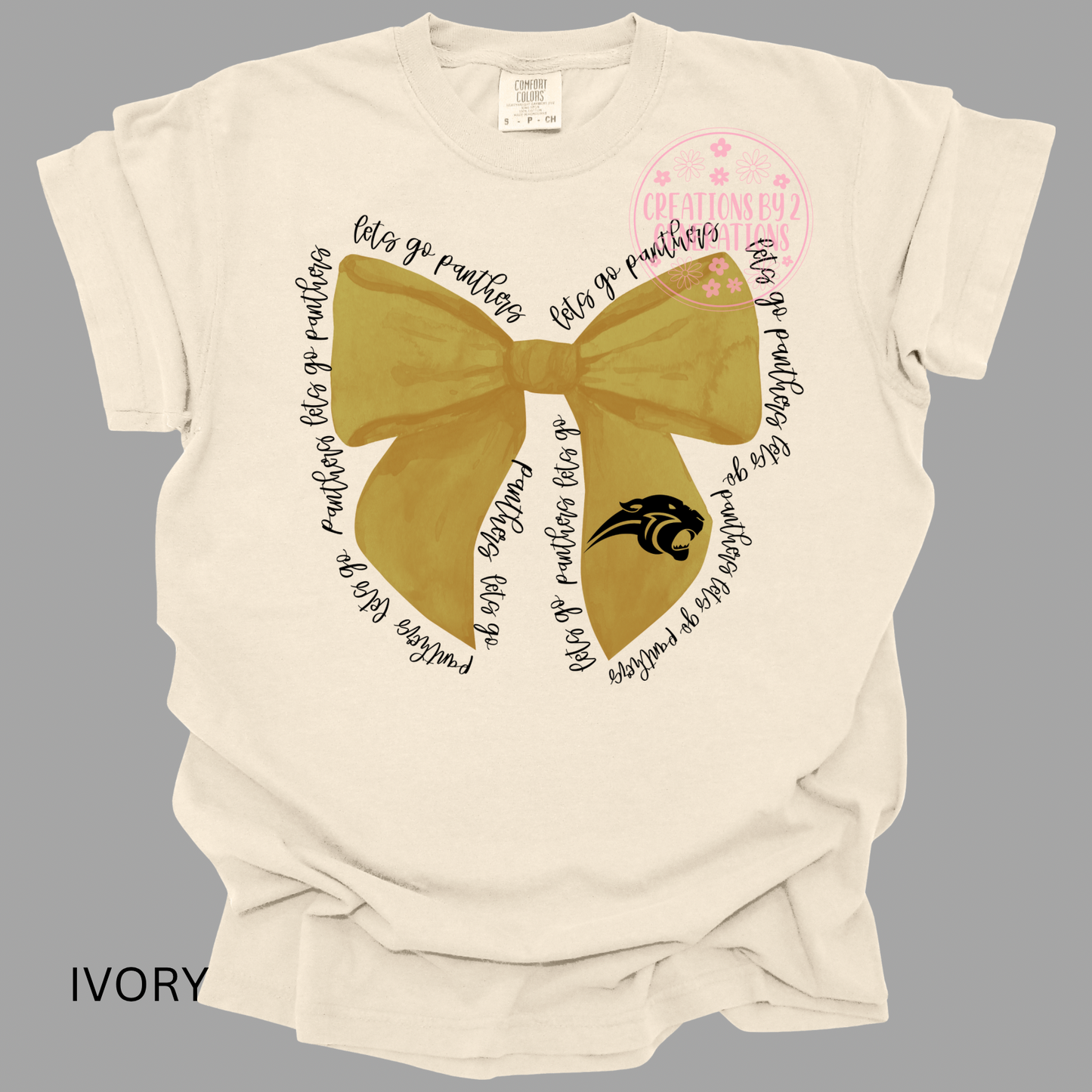 LETS GO PANTHERS GOLD BOW PRINT