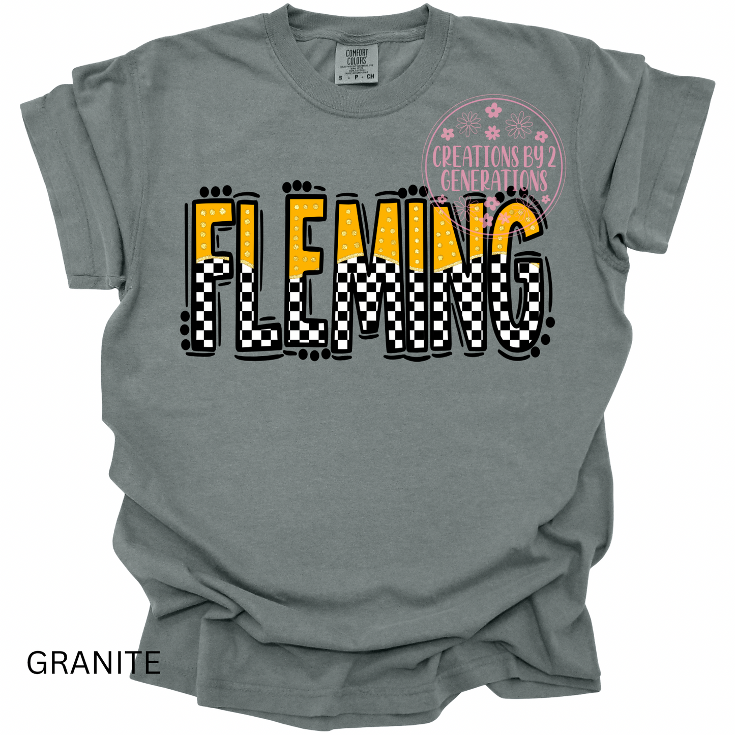 FLEMING GOLD AND CHECKERED PRINT