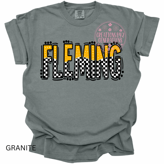 FLEMING GOLD AND CHECKERED PRINT