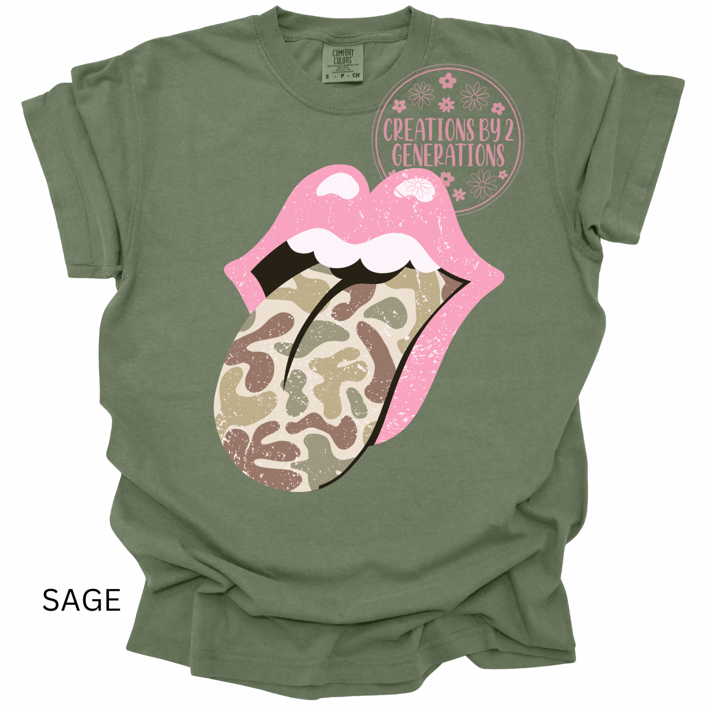 CAMO DISTRESSED TONGUE PRINT