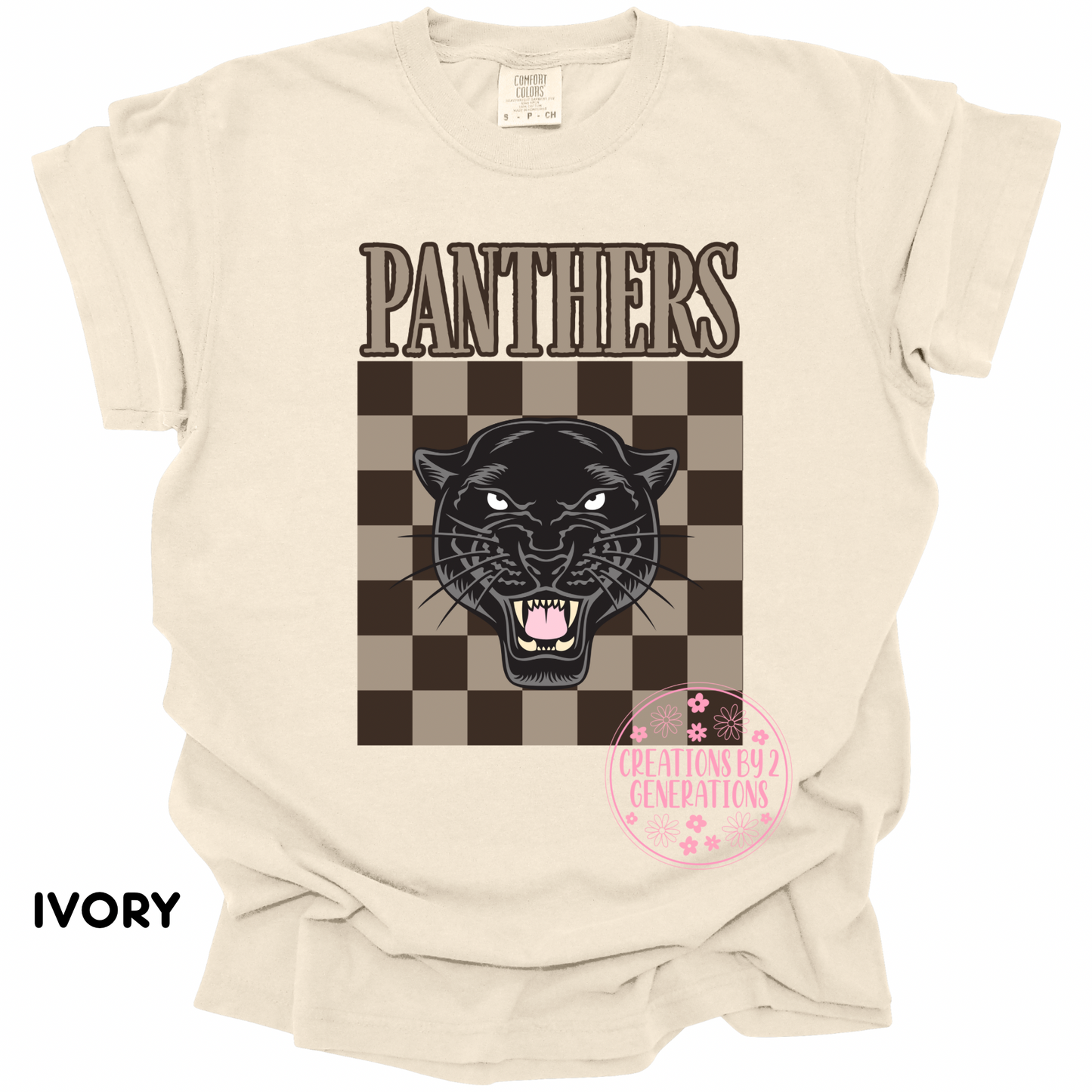 PANTHERS BROWN & TAN CHECKERED PRINT