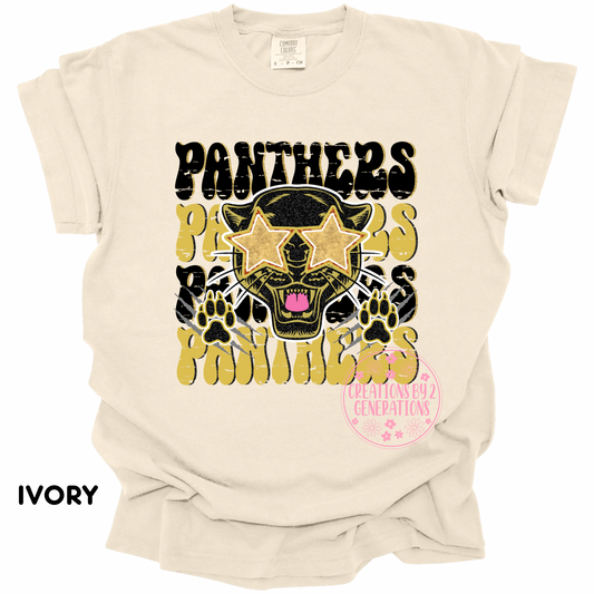PANTHERS STACKED WITH STAR EYES PRINT