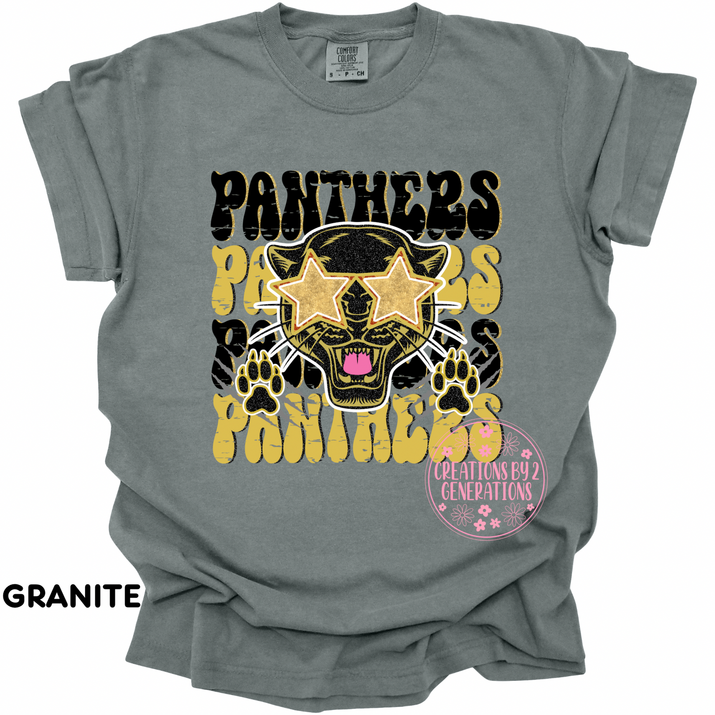 PANTHERS STACKED WITH STAR EYES PRINT