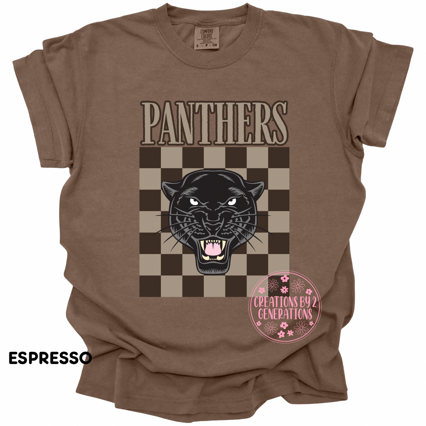 PANTHERS BROWN & TAN CHECKERED PRINT