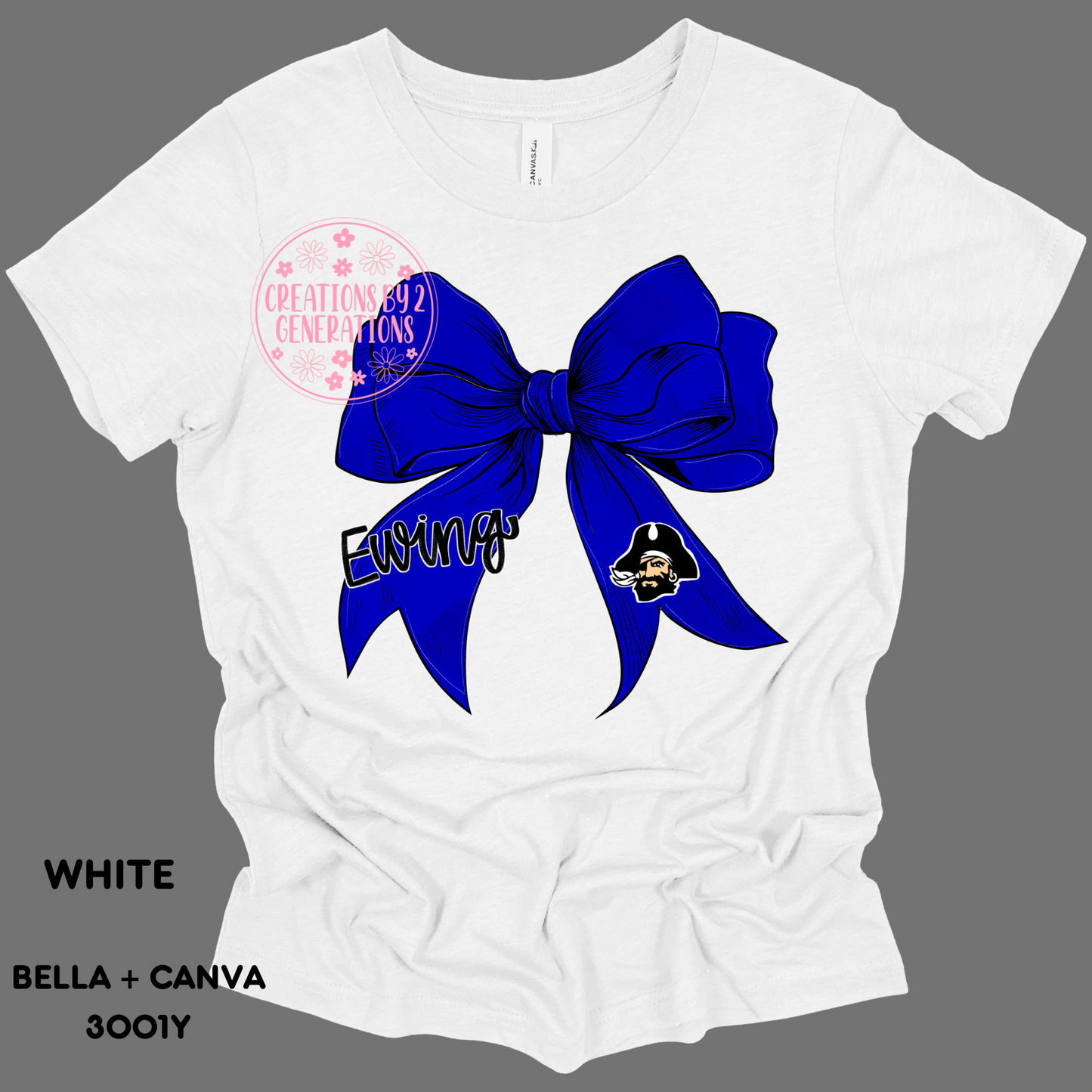 EWING PIRATE BLUE BOW PRINT (YOUTH)
