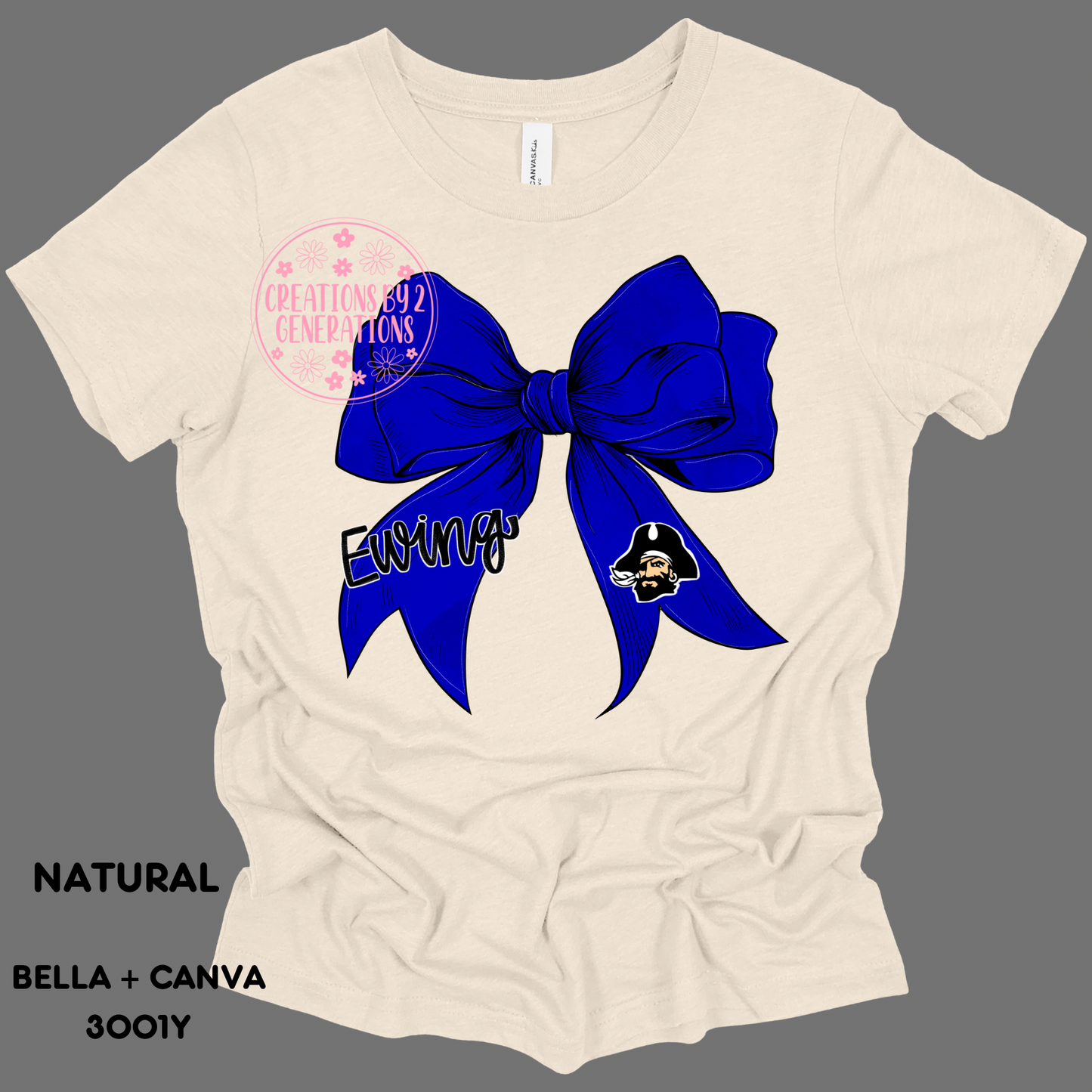EWING PIRATE BLUE BOW PRINT (YOUTH)