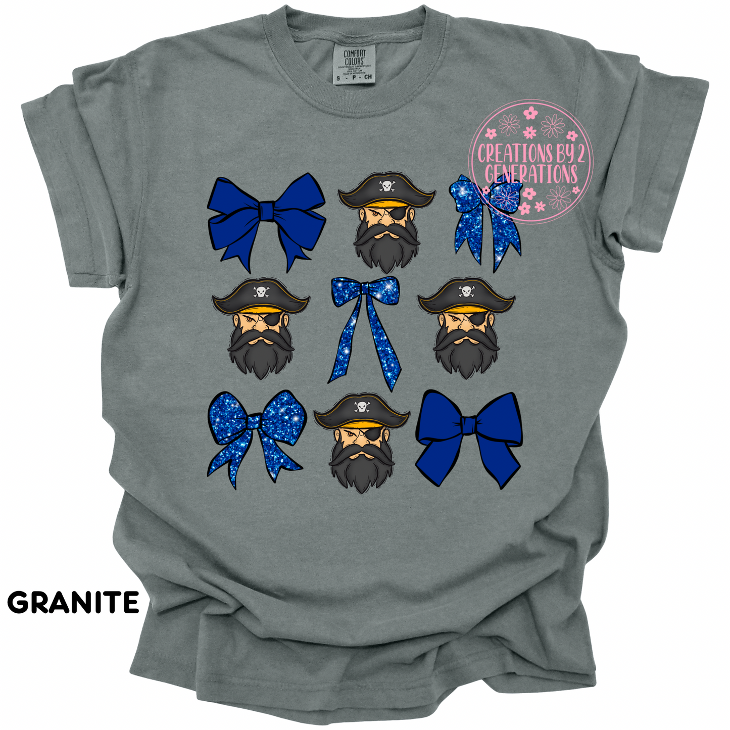 PIRATES AND BLUE BOWS ADULT PRINT