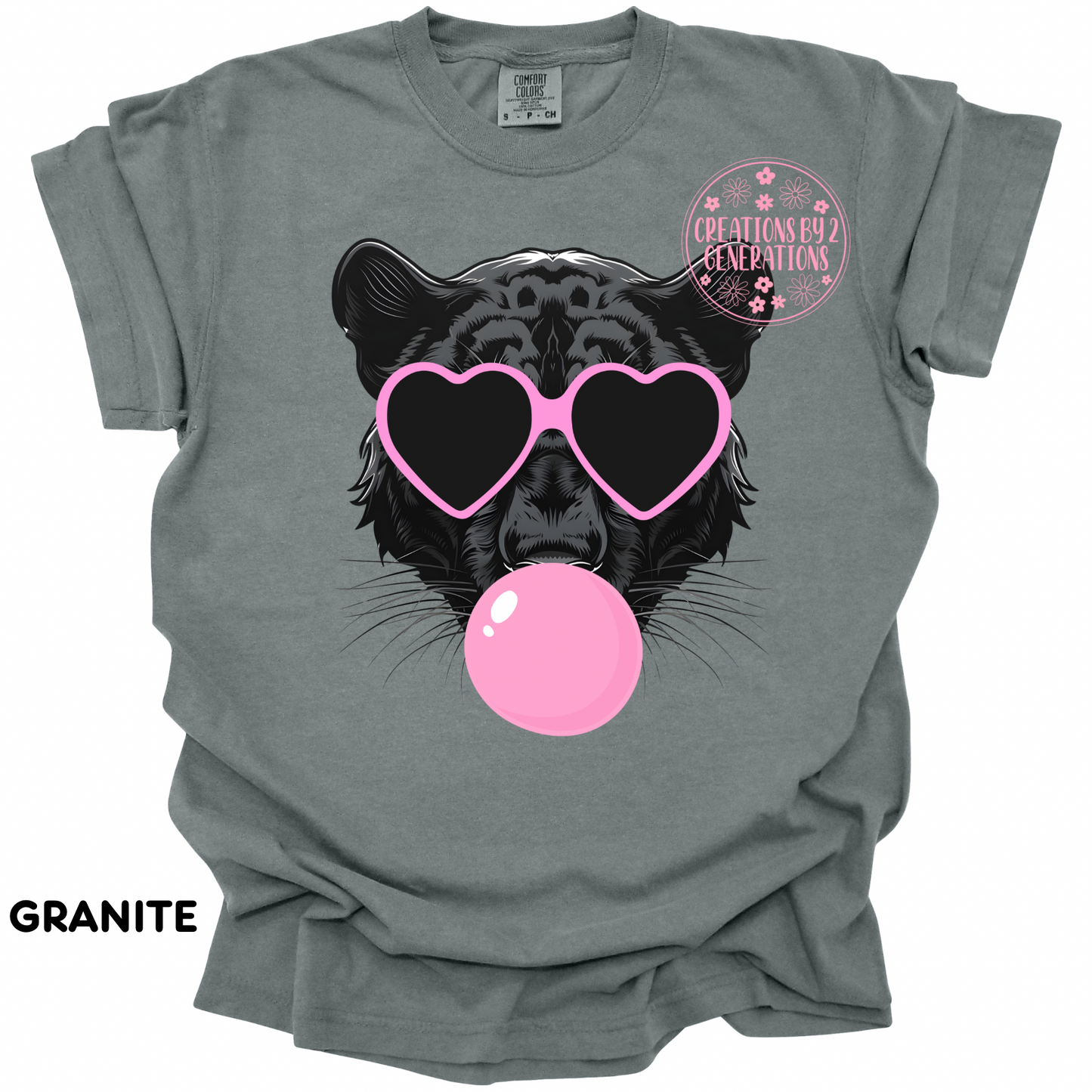 PANTHER BLOWING BUBBLE PRINT