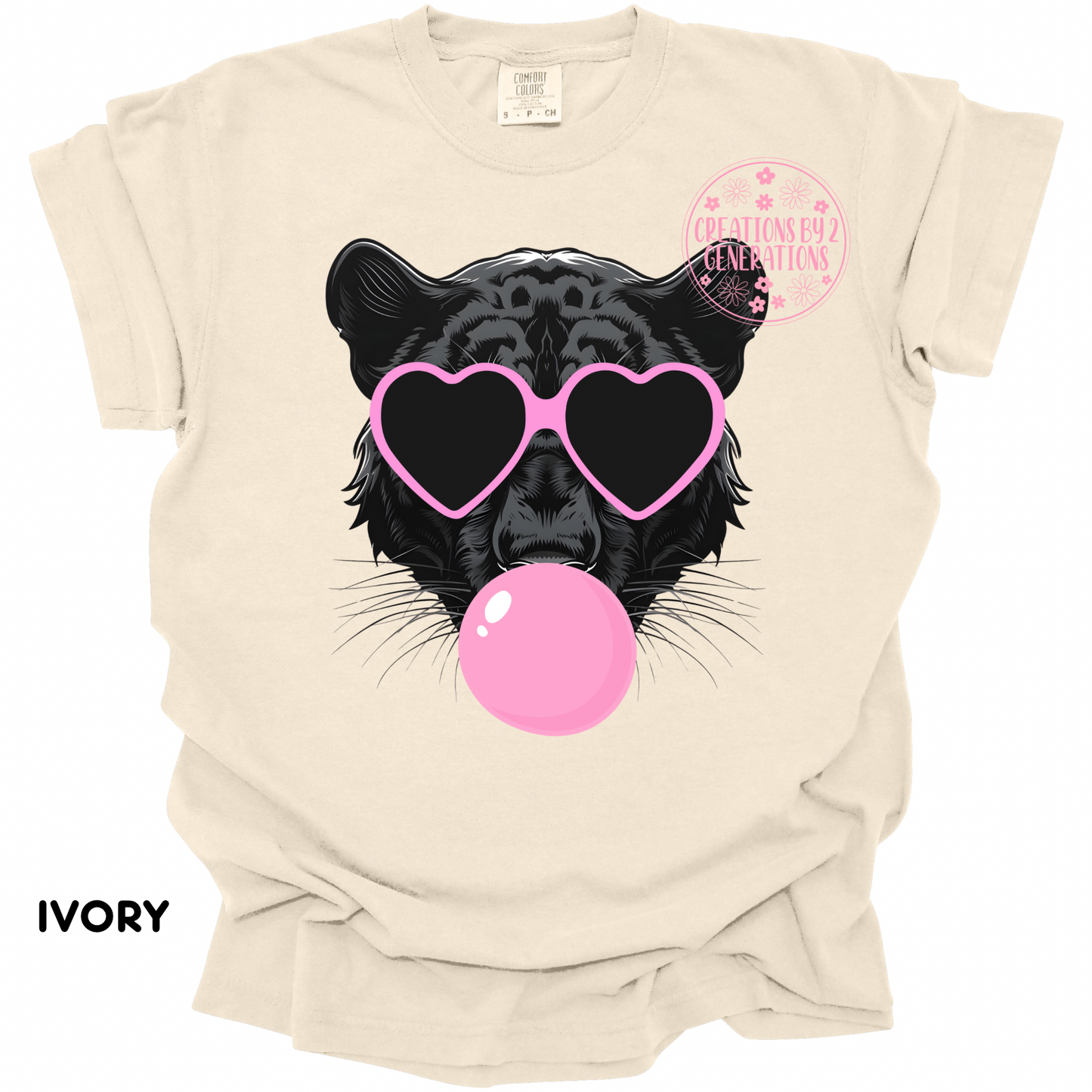 PANTHER BLOWING BUBBLE PRINT