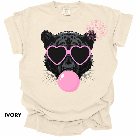 PANTHER BLOWING BUBBLE PRINT