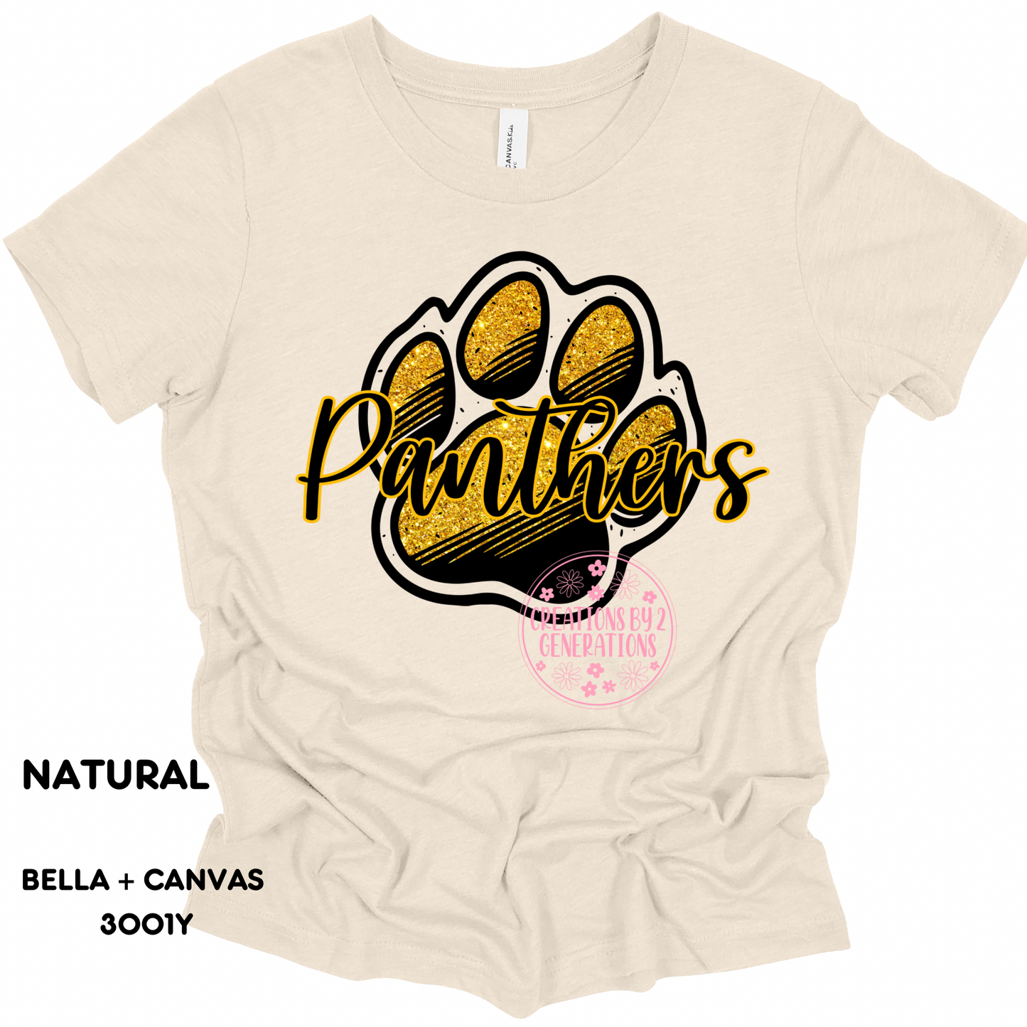 PANTHER BLACK AND GOLD PAW PRINT (YOUTH)