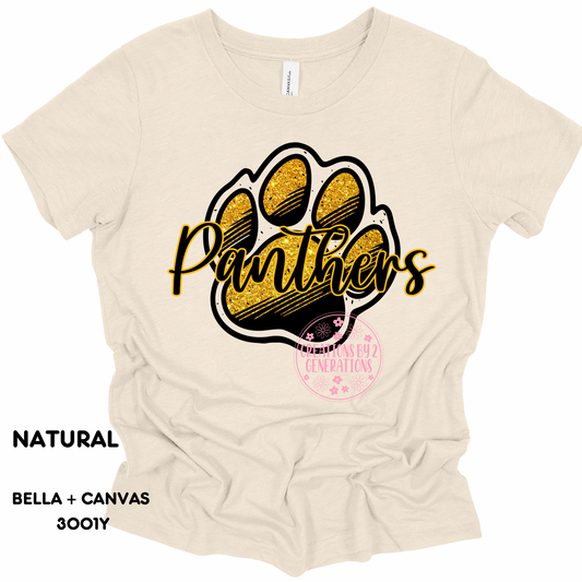 PANTHER BLACK AND GOLD PAW PRINT (YOUTH)