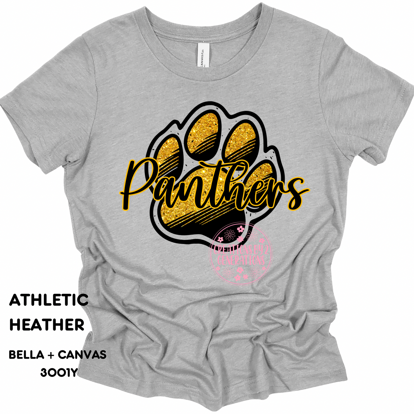 PANTHER BLACK AND GOLD PAW PRINT (YOUTH)