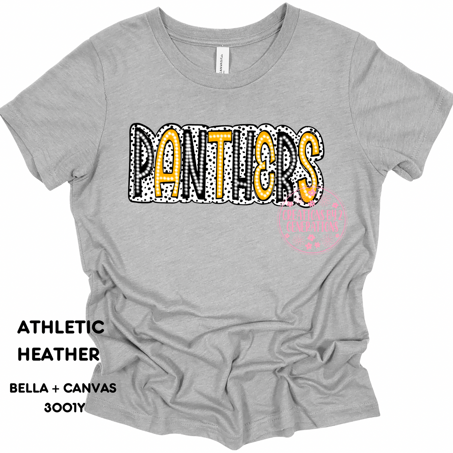 PANTHERS BLACK & GOLD DOTS PRINT (YOUTH)