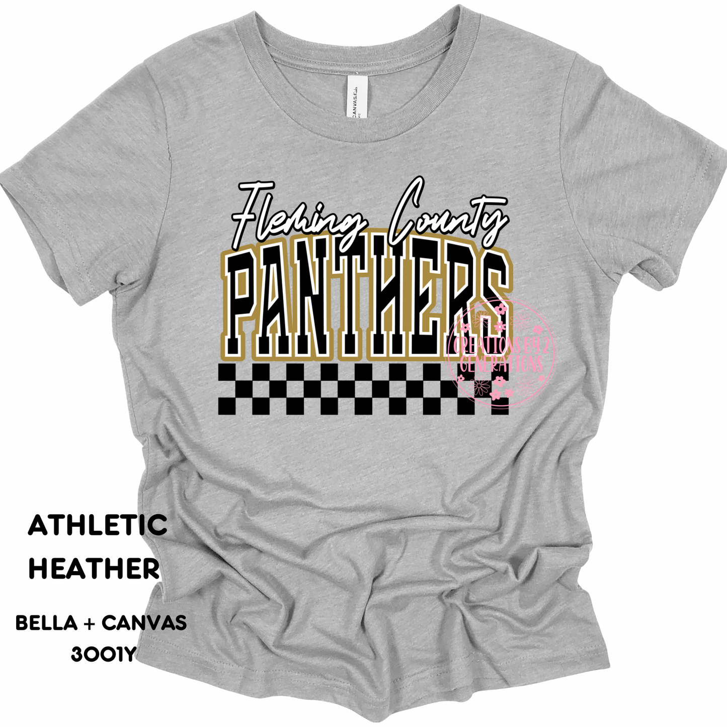 FLEMING COUNTY PANTHERS BLACK CHECKERED PRINT (YOUTH)