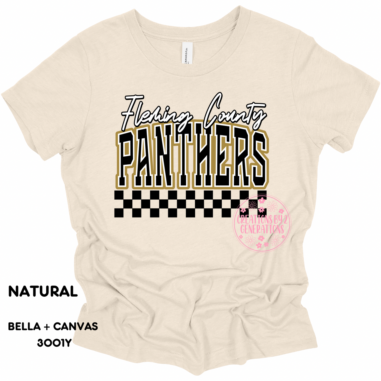 FLEMING COUNTY PANTHERS BLACK CHECKERED PRINT (YOUTH)