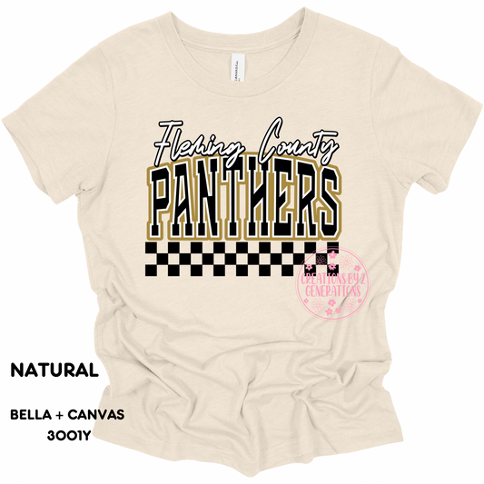 FLEMING COUNTY PANTHERS BLACK CHECKERED PRINT (YOUTH)