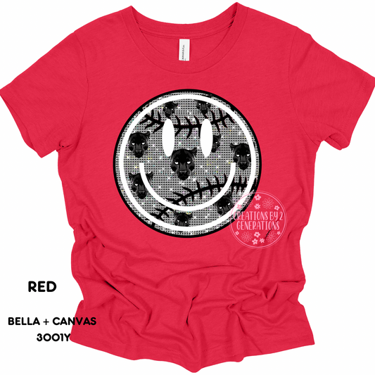 SMILEY SPARKLE PANTHERS BASEBALL PRINT (YOUTH)