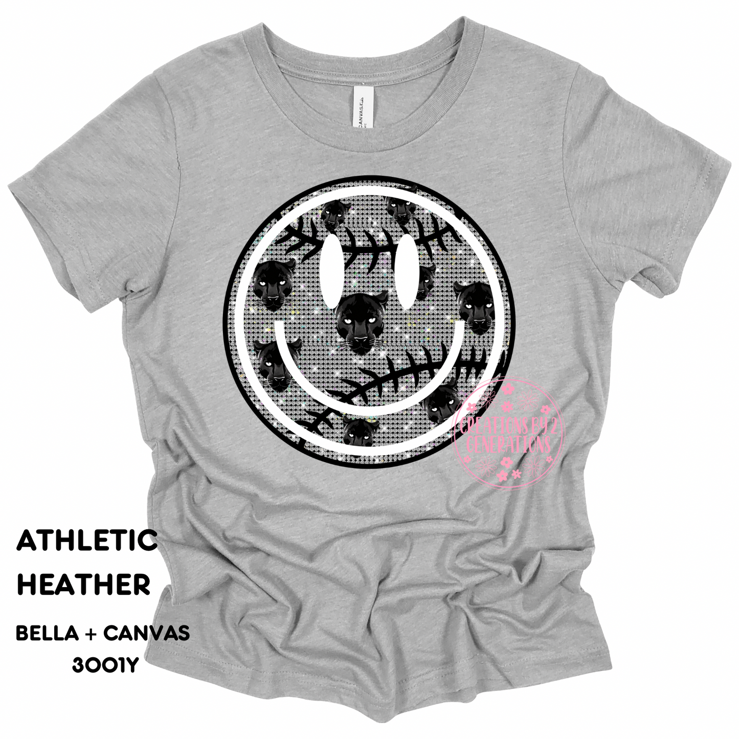 SMILEY SPARKLE PANTHERS BASEBALL PRINT (YOUTH)