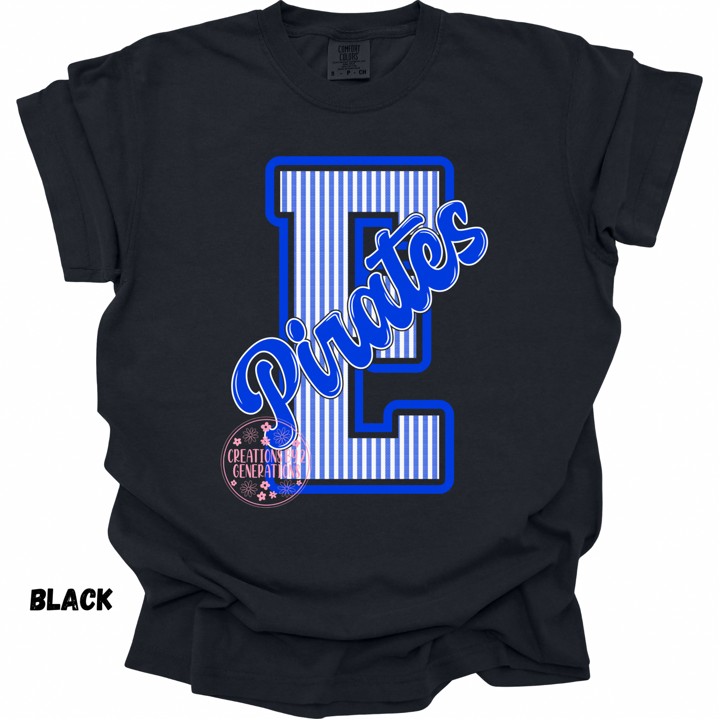 E PIRATES BLUE AND WHITE YOUTH PRINT