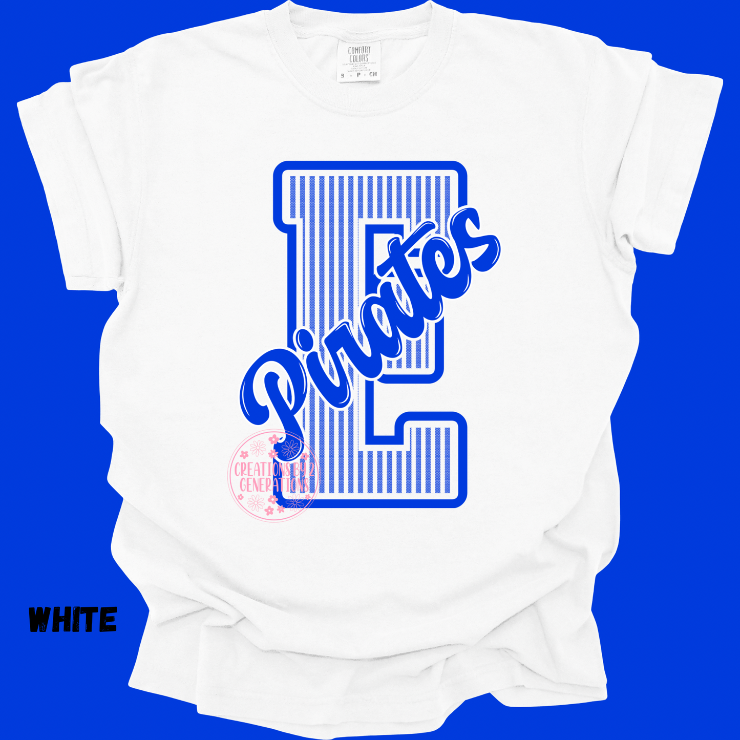 E PIRATES BLUE AND WHITE ADULT PRINT