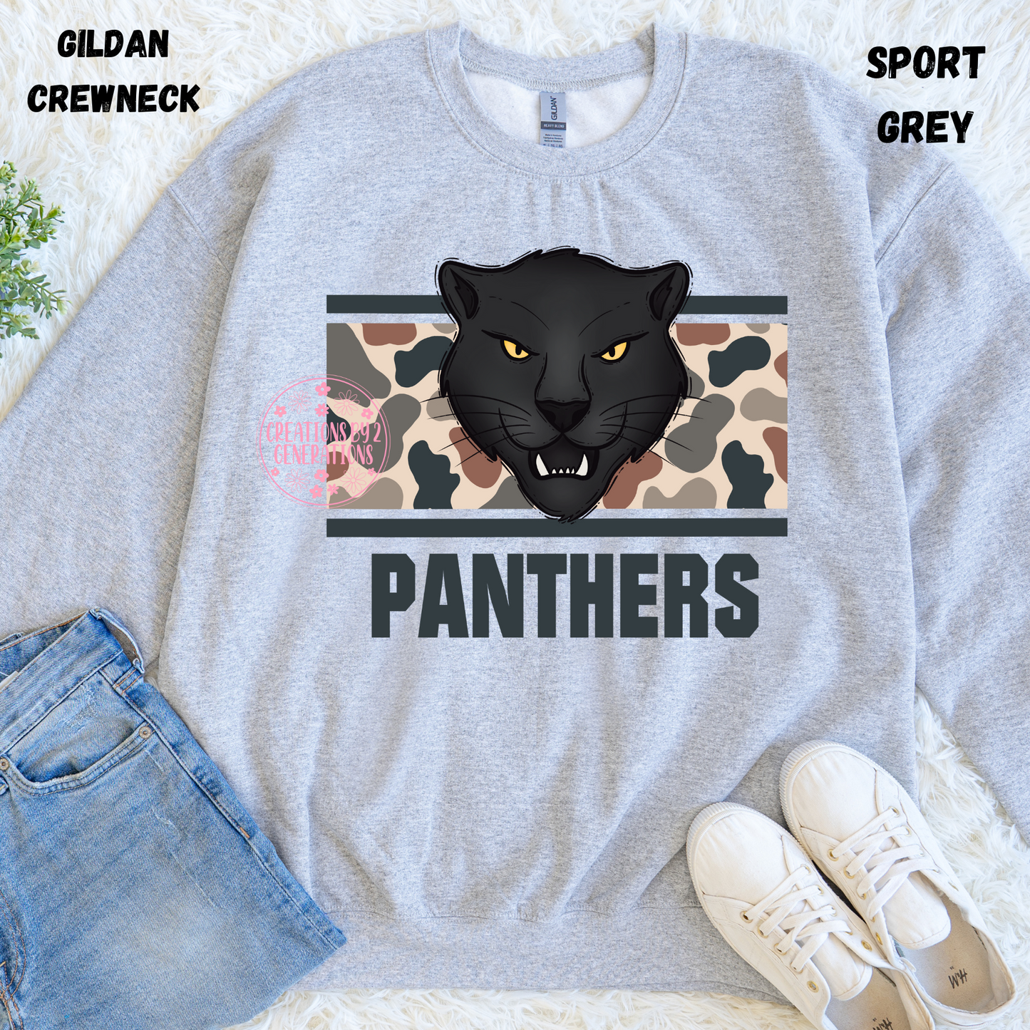 PANTHERS HEAD AND CAMO PRINT (YOUTH)
