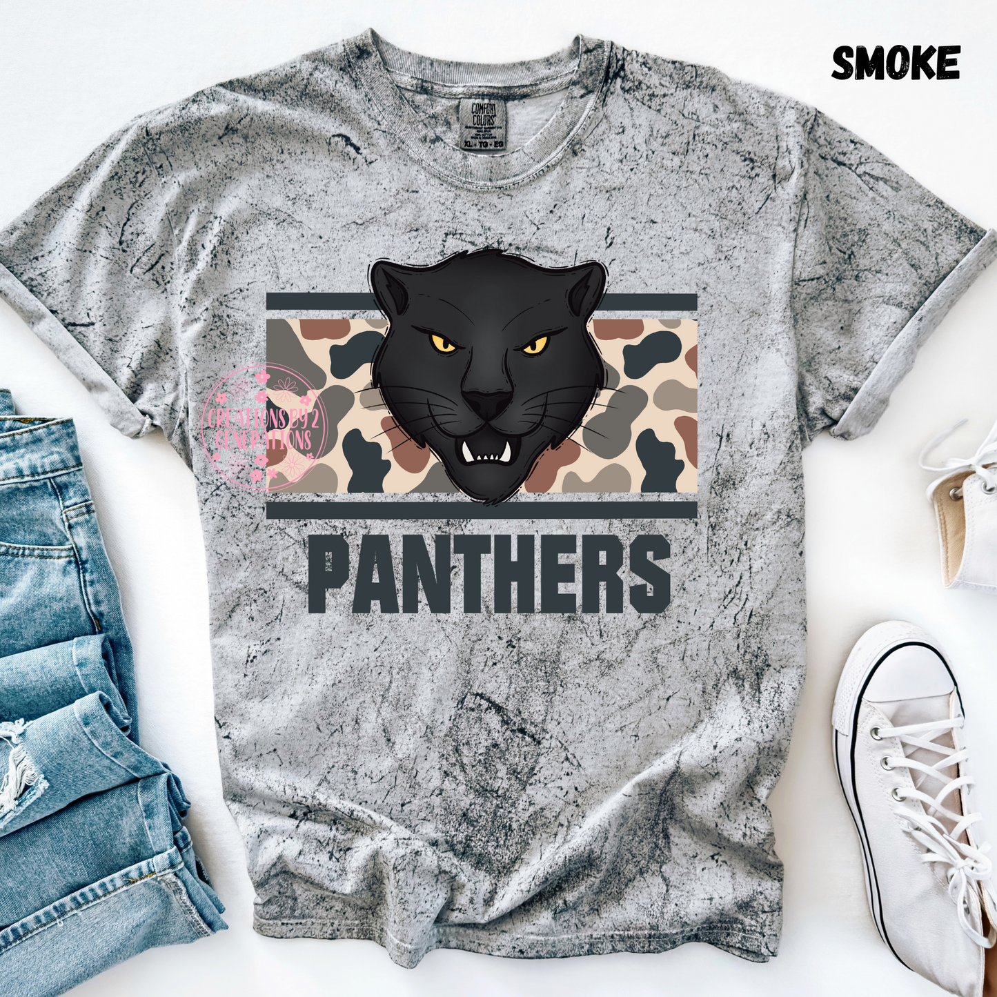 PANTHERS HEAD AND CAMO PRINT (YOUTH)