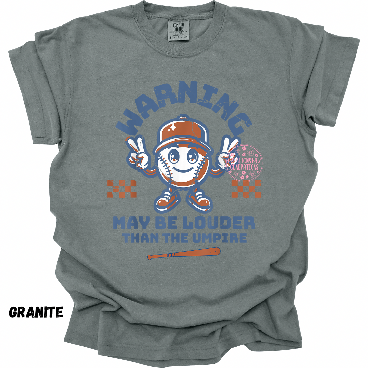 WARNING MAY BE LOUDER THAN THE UMPIRE BASEBALL PRINT