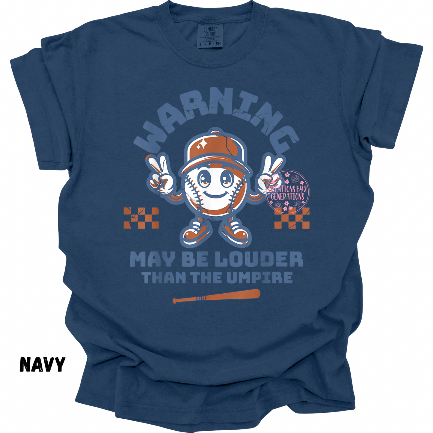 WARNING MAY BE LOUDER THAN THE UMPIRE BASEBALL PRINT