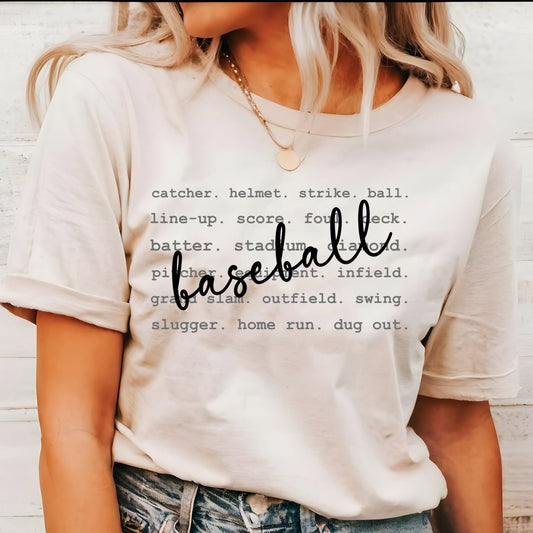 BASEBALL TYPOGRAPHY BLACK PRINT