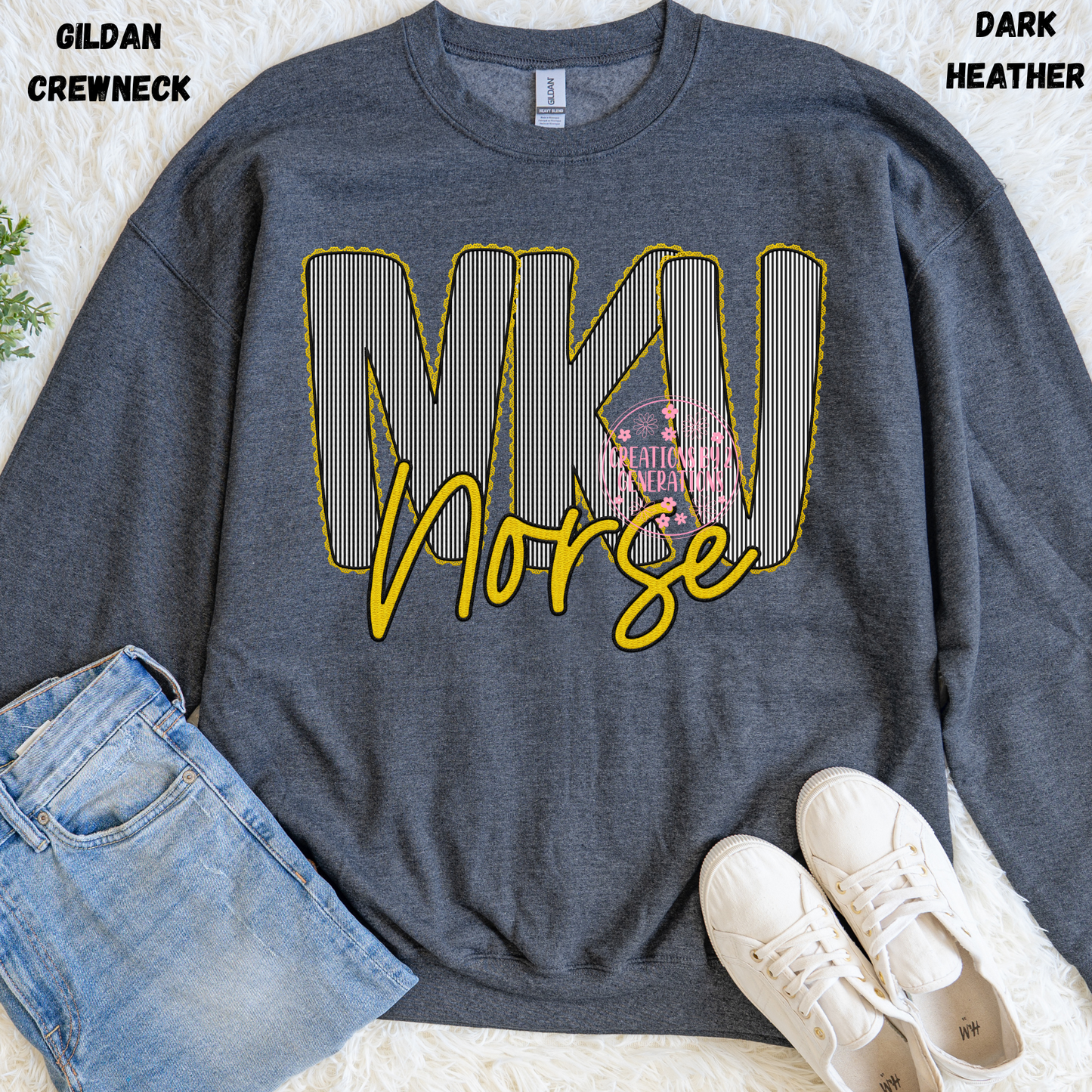 NKU FAUX EMBROIDERY SWEATSHIRT
