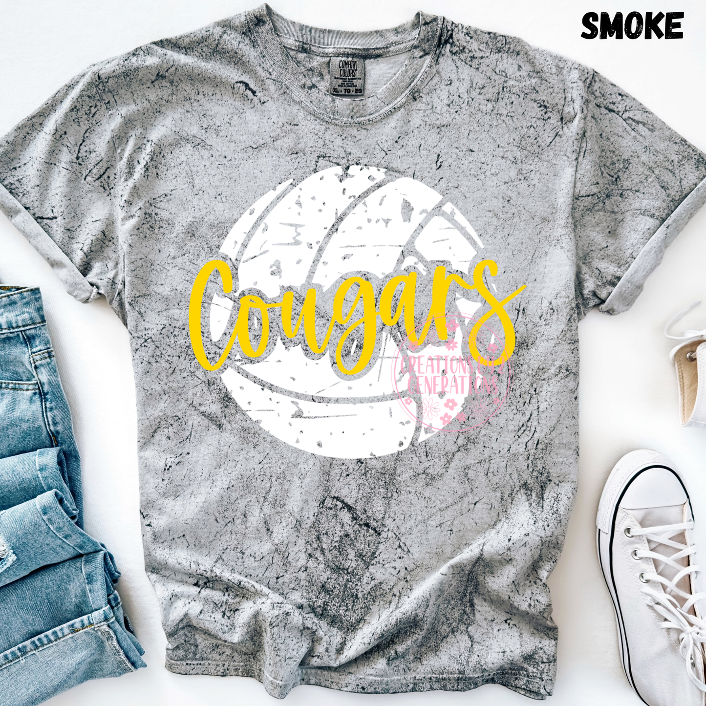 COUGARS DISTRESSED VOLLEYBALL PREORDER