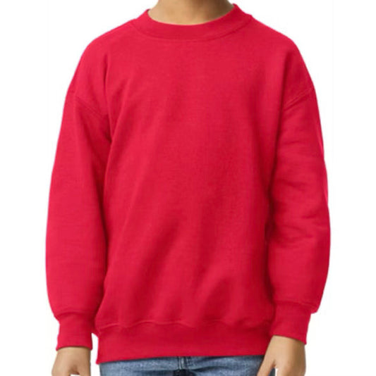 YOUTH MEDIUM RED GILDAN - HEAVY BLEND YOUTH SWEATSHIRT - 18000B