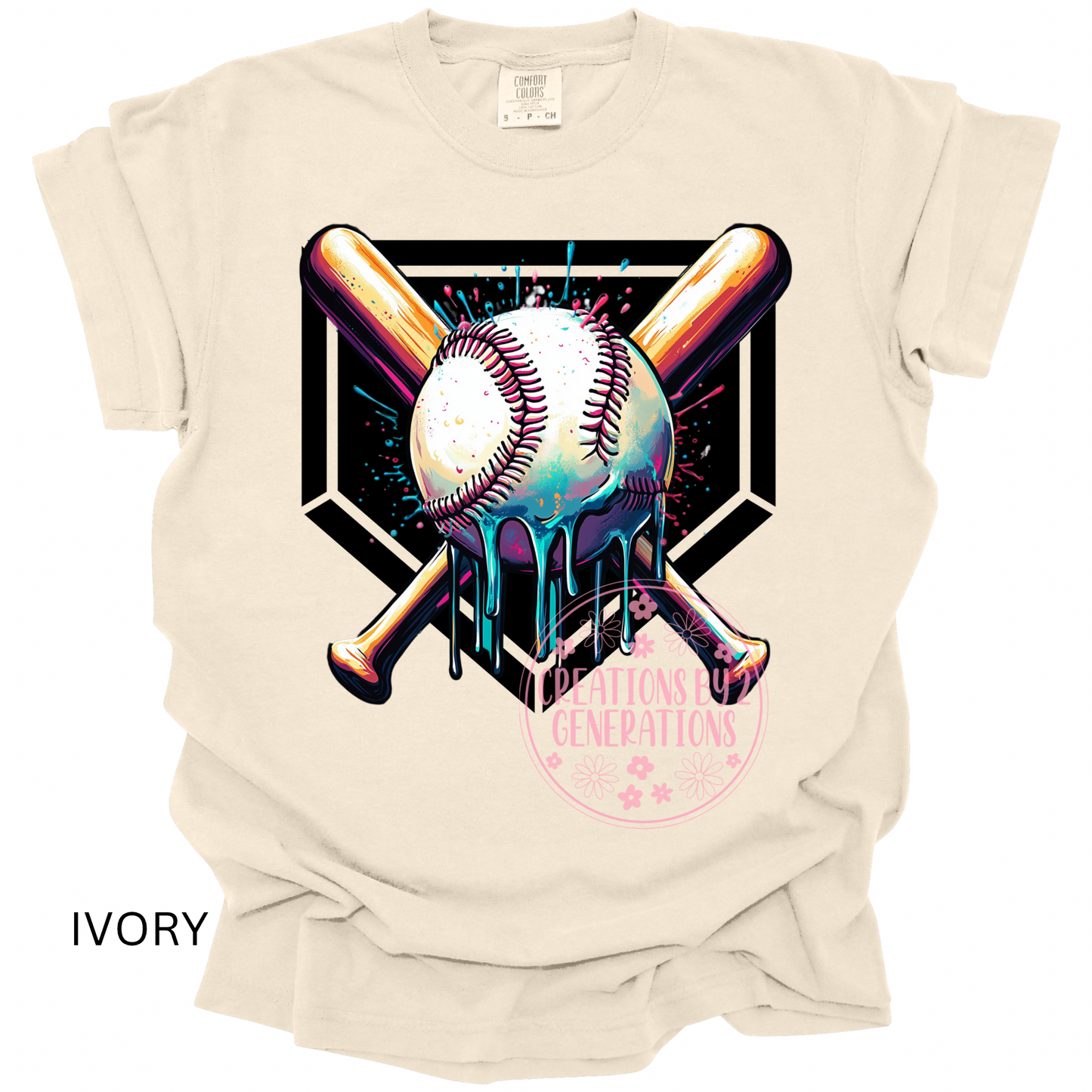 BASEBALL DRIP BLACK (YOUTH)(PRINT ONLY)