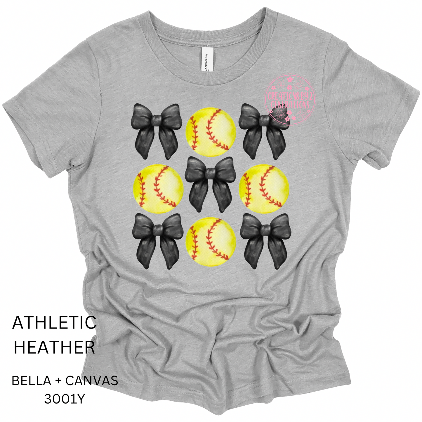 SOFTBALL WITH BLACK BOWS (PRINT ONLY)