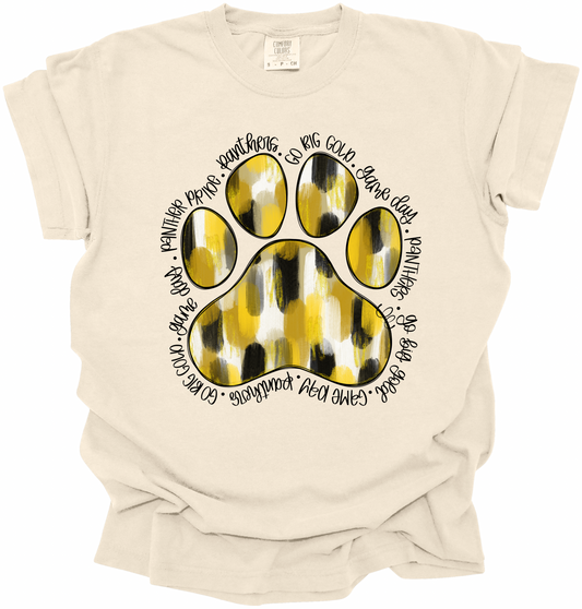 BLACK AND GOLD PAW PRINT