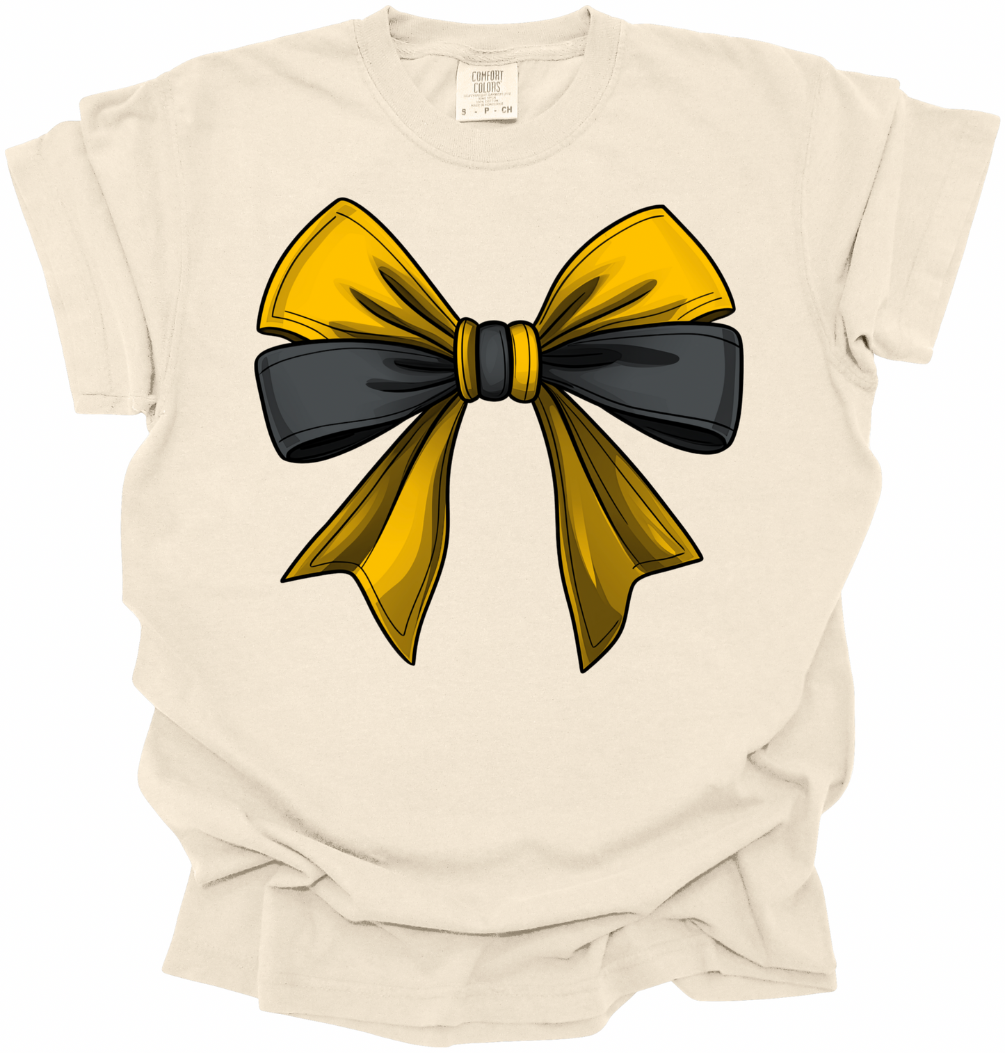 BLACK AND GOLD BOW PRINT