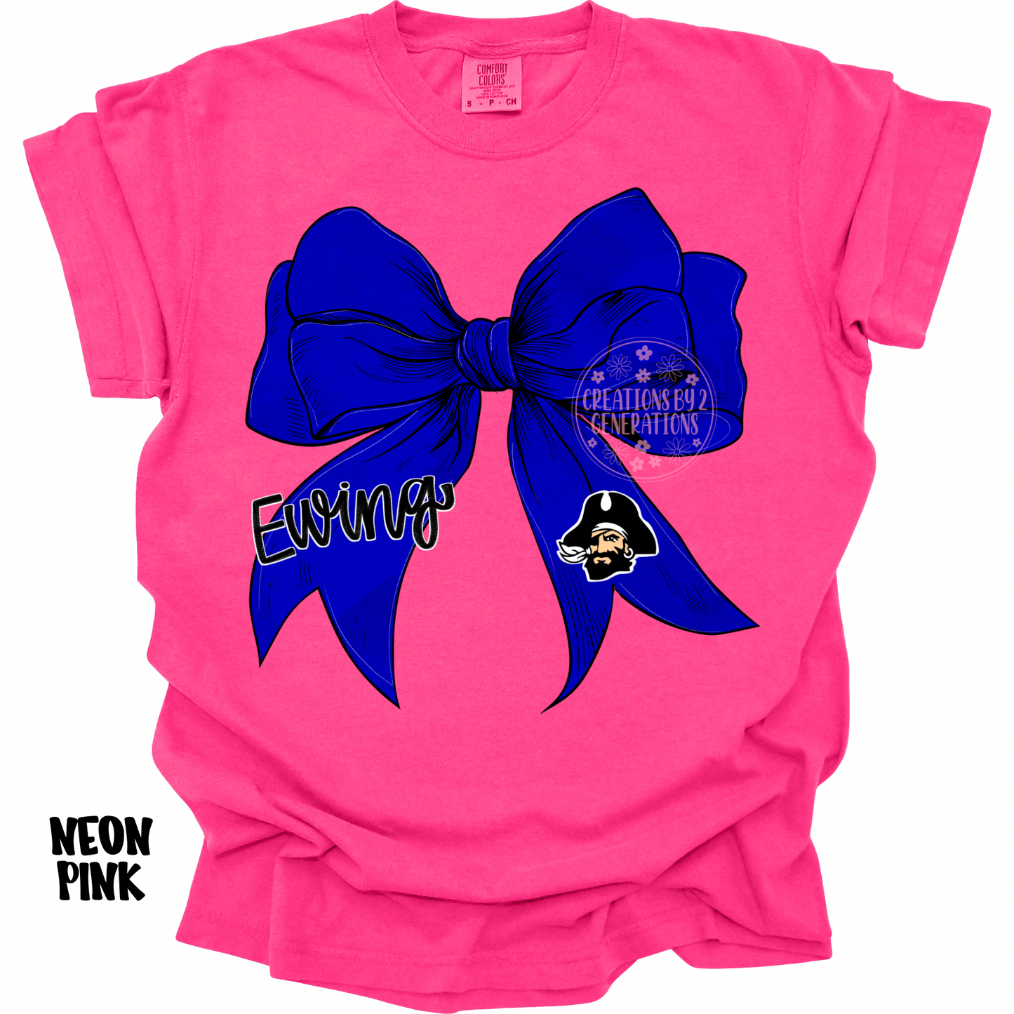 BLUE BOW WITH EWING PIRATE HEAD PREORDER (YOUTH)
