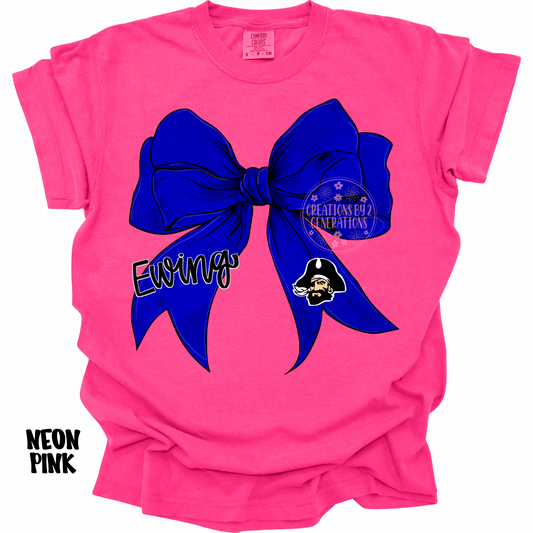 BLUE BOW WITH EWING PIRATE HEAD PREORDER (YOUTH)