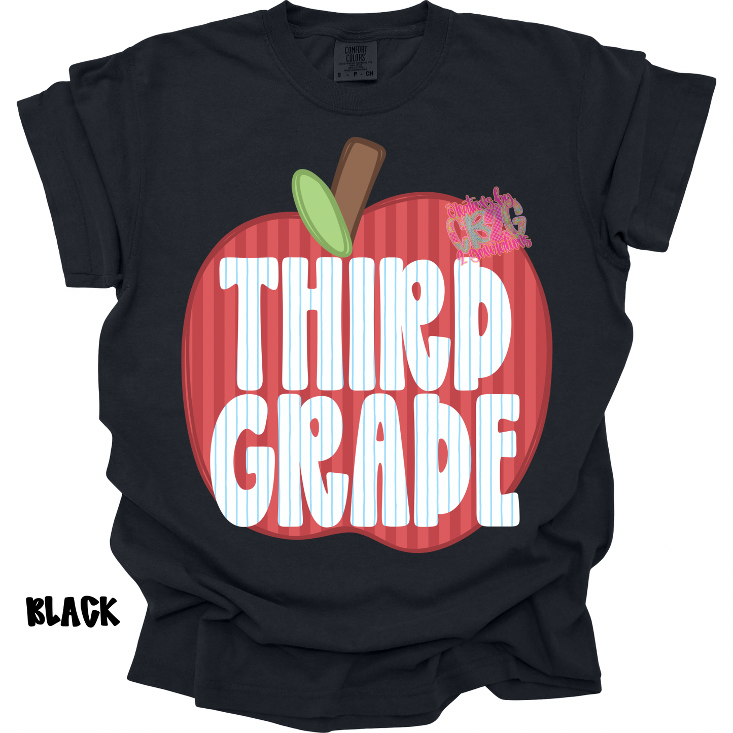 THIRD GRADE APPLE STRIPES PREORDER (YOUTH)
