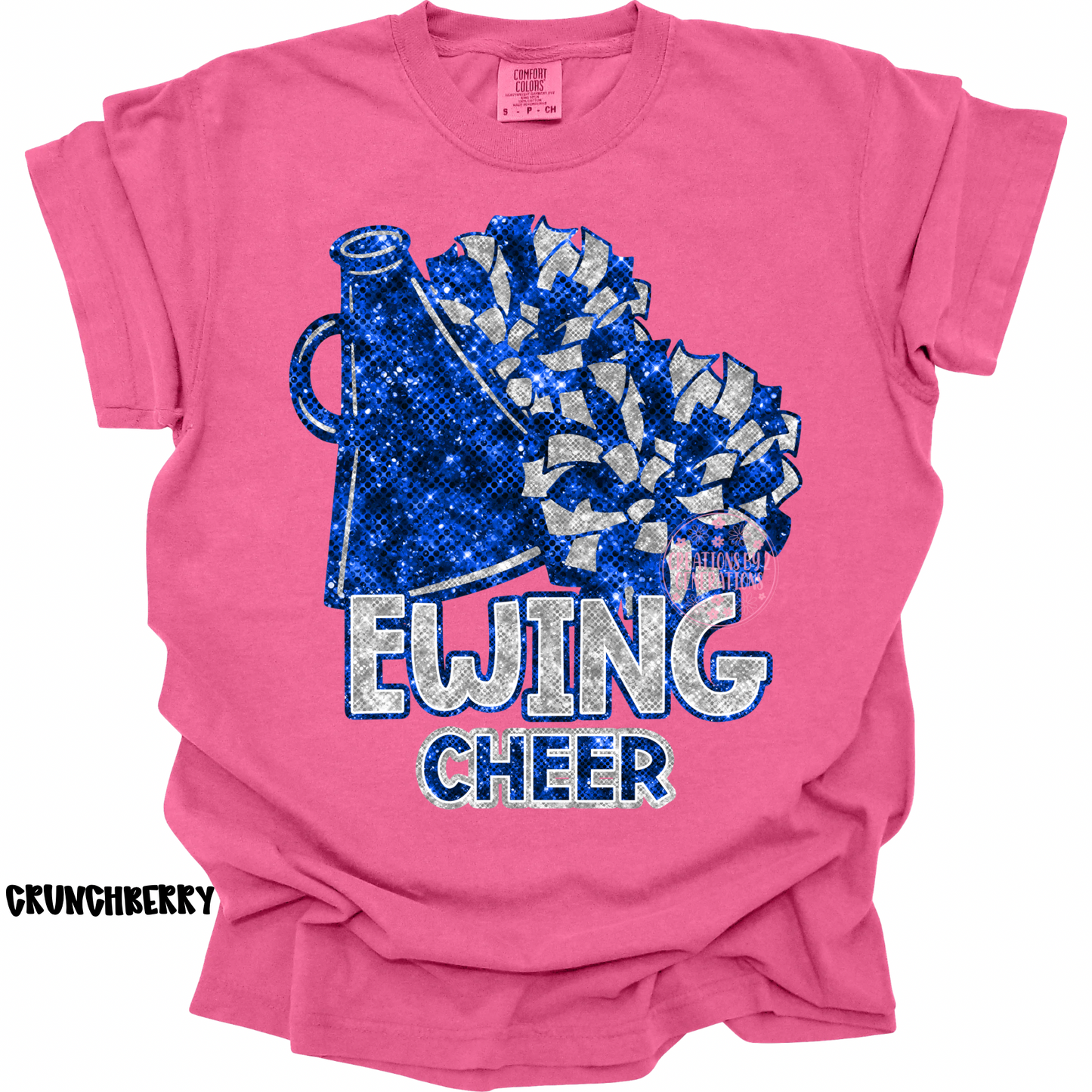 EWING CHEER BLUE/SILVER FAUX SEQUINS PREORDER