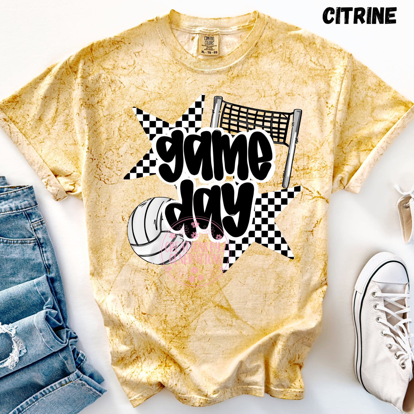 GAME DAY VOLLEYBALL CHECKERED STAR PREORDER